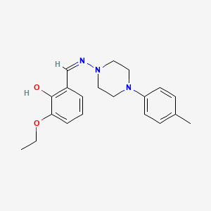 molecular formula C20H25N3O2 B6081775 2-ethoxy-6-({[4-(4-methylphenyl)-1-piperazinyl]imino}methyl)phenol 
