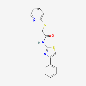 molecular formula C16H13N3OS2 B6081798 N-(4-phenyl-1,3-thiazol-2-yl)-2-(2-pyridinylthio)acetamide 