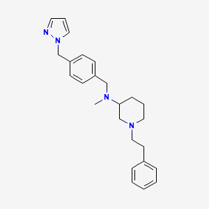 molecular formula C25H32N4 B6081810 N-methyl-1-(2-phenylethyl)-N-[4-(1H-pyrazol-1-ylmethyl)benzyl]-3-piperidinamine 