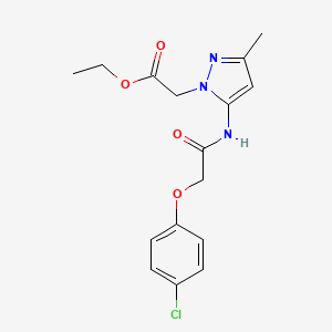 molecular formula C16H18ClN3O4 B6081812 ethyl (5-{[(4-chlorophenoxy)acetyl]amino}-3-methyl-1H-pyrazol-1-yl)acetate 