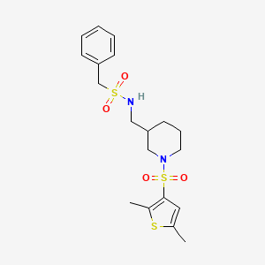 molecular formula C19H26N2O4S3 B6081817 N-({1-[(2,5-dimethyl-3-thienyl)sulfonyl]-3-piperidinyl}methyl)-1-phenylmethanesulfonamide 
