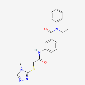 molecular formula C20H21N5O2S B6081853 N-ethyl-3-({[(4-methyl-4H-1,2,4-triazol-3-yl)thio]acetyl}amino)-N-phenylbenzamide 