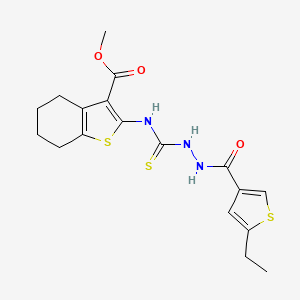 molecular formula C18H21N3O3S3 B6081856 methyl 2-[({2-[(5-ethyl-3-thienyl)carbonyl]hydrazino}carbonothioyl)amino]-4,5,6,7-tetrahydro-1-benzothiophene-3-carboxylate 