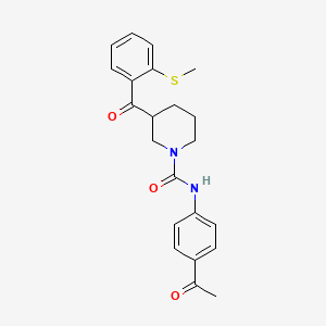 molecular formula C22H24N2O3S B6081870 N-(4-acetylphenyl)-3-[2-(methylthio)benzoyl]-1-piperidinecarboxamide 