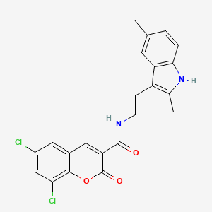 molecular formula C22H18Cl2N2O3 B6081871 6,8-dichloro-N-[2-(2,5-dimethyl-1H-indol-3-yl)ethyl]-2-oxo-2H-chromene-3-carboxamide 