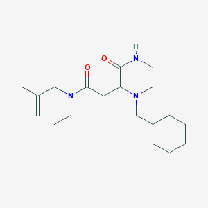 molecular formula C19H33N3O2 B6081872 2-[1-(cyclohexylmethyl)-3-oxo-2-piperazinyl]-N-ethyl-N-(2-methyl-2-propen-1-yl)acetamide 