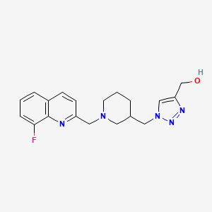 molecular formula C19H22FN5O B6081880 [1-({1-[(8-fluoro-2-quinolinyl)methyl]-3-piperidinyl}methyl)-1H-1,2,3-triazol-4-yl]methanol trifluoroacetate (salt) 