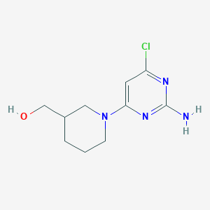 molecular formula C10H15ClN4O B6081887 [1-(2-amino-6-chloro-4-pyrimidinyl)-3-piperidinyl]methanol 