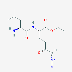 molecular formula C14H24N4O4 B608189 ethyl (2S)-2-[[(2S)-2-amino-4-methylpentanoyl]amino]-6-diazo-5-oxohexanoate CAS No. 1998725-11-3