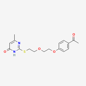 molecular formula C17H20N2O4S B6081928 1-[4-(2-{2-[(4-hydroxy-6-methyl-2-pyrimidinyl)thio]ethoxy}ethoxy)phenyl]ethanone 