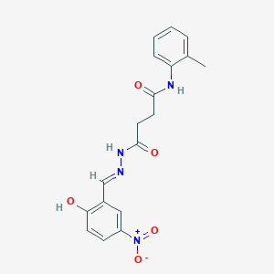 molecular formula C18H18N4O5 B6081945 4-[2-(2-hydroxy-5-nitrobenzylidene)hydrazino]-N-(2-methylphenyl)-4-oxobutanamide 