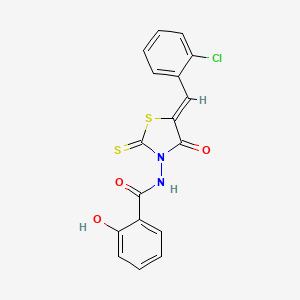 molecular formula C17H11ClN2O3S2 B6081953 N-[5-(2-chlorobenzylidene)-4-oxo-2-thioxo-1,3-thiazolidin-3-yl]-2-hydroxybenzamide 