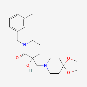 molecular formula C21H30N2O4 B6081964 3-(1,4-dioxa-8-azaspiro[4.5]dec-8-ylmethyl)-3-hydroxy-1-(3-methylbenzyl)-2-piperidinone 