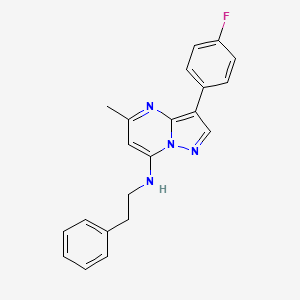 molecular formula C21H19FN4 B6081966 3-(4-fluorophenyl)-5-methyl-N-(2-phenylethyl)pyrazolo[1,5-a]pyrimidin-7-amine 