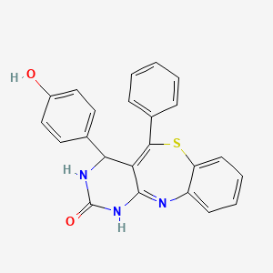 molecular formula C23H17N3O2S B6081975 4-(4-hydroxyphenyl)-5-phenyl-3,4-dihydropyrimido[5,4-c][1,5]benzothiazepin-2(1H)-one 
