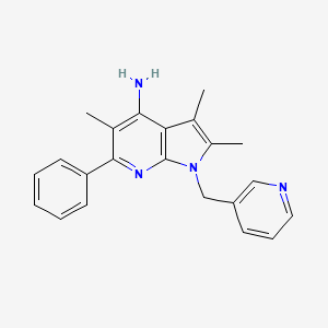 molecular formula C22H22N4 B6081979 2,3,5-trimethyl-6-phenyl-1-(3-pyridinylmethyl)-1H-pyrrolo[2,3-b]pyridin-4-amine 