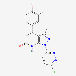 molecular formula C17H12ClF2N5O B6081984 1-(6-chloro-3-pyridazinyl)-4-(3,4-difluorophenyl)-3-methyl-1,4,5,7-tetrahydro-6H-pyrazolo[3,4-b]pyridin-6-one 