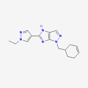 molecular formula C16H20N6 B6081989 1-(3-cyclohexen-1-ylmethyl)-5-(1-ethyl-1H-pyrazol-4-yl)-1,4-dihydroimidazo[4,5-c]pyrazole 