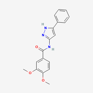 molecular formula C18H17N3O3 B608199 3,4-dimethoxy-N-(5-phenyl-1H-pyrazol-3-yl)benzamide CAS No. 942655-44-9
