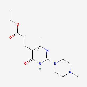 molecular formula C15H24N4O3 B6082009 ethyl 3-[4-methyl-2-(4-methyl-1-piperazinyl)-6-oxo-1,6-dihydro-5-pyrimidinyl]propanoate 