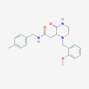 molecular formula C22H27N3O3 B6082017 2-[1-(2-methoxybenzyl)-3-oxo-2-piperazinyl]-N-(4-methylbenzyl)acetamide 