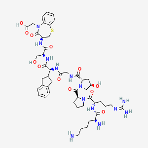 L-Serinamide, L-lysyl-L-arginyl-L-prolyl-(4R)-4-hydroxy-L-prolylglycyl-(2S)-2-(2,3-dihydro-1H-inden-2-yl)glycyl-N-((3S)-5-(carboxymethyl)-2,3,4,5-tetrahydro-4-oxo-1,5-benzothiazepin-3-yl)-