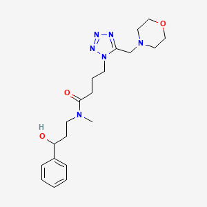 molecular formula C20H30N6O3 B6082021 N-(3-hydroxy-3-phenylpropyl)-N-methyl-4-[5-(4-morpholinylmethyl)-1H-tetrazol-1-yl]butanamide 