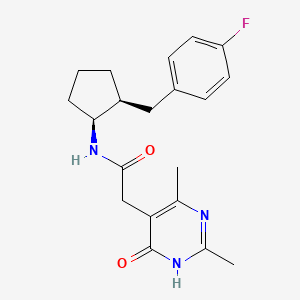 molecular formula C20H24FN3O2 B6082029 2-(2,4-dimethyl-6-oxo-1,6-dihydropyrimidin-5-yl)-N-[(1S*,2S*)-2-(4-fluorobenzyl)cyclopentyl]acetamide 