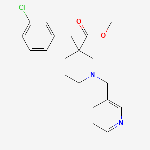molecular formula C21H25ClN2O2 B6082033 ethyl 3-(3-chlorobenzyl)-1-(3-pyridinylmethyl)-3-piperidinecarboxylate 