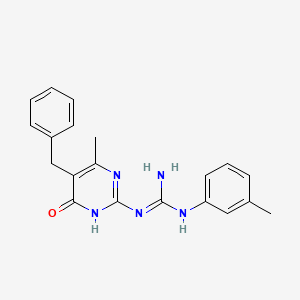 molecular formula C20H21N5O B6082040 N-(5-benzyl-6-methyl-4-oxo-1,4-dihydro-2-pyrimidinyl)-N'-(3-methylphenyl)guanidine 