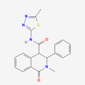 molecular formula C20H18N4O2S B6082052 2-methyl-N-(5-methyl-1,3,4-thiadiazol-2-yl)-1-oxo-3-phenyl-1,2,3,4-tetrahydro-4-isoquinolinecarboxamide 