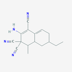 molecular formula C16H18N4 B6082058 2-amino-6-ethyl-4-methyl-4a,5,6,7-tetrahydro-1,3,3(4H)-naphthalenetricarbonitrile 