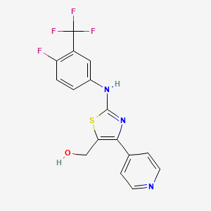 (2-((4-Fluoro-3-(trifluoromethyl)phenyl)amino)-4-(pyridin-4-yl)thiazol-5-yl)methanol