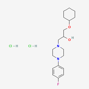 molecular formula C19H31Cl2FN2O2 B6082104 1-(cyclohexyloxy)-3-[4-(4-fluorophenyl)-1-piperazinyl]-2-propanol dihydrochloride 