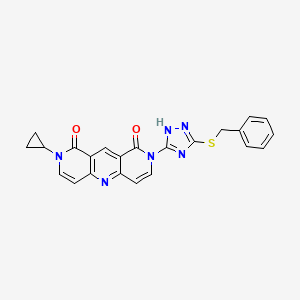 molecular formula C23H18N6O2S B6082114 2-[3-(benzylthio)-1H-1,2,4-triazol-5-yl]-8-cyclopropylpyrido[4,3-b]-1,6-naphthyridine-1,9(2H,8H)-dione 