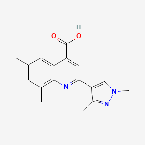molecular formula C17H17N3O2 B6082137 2-(1,3-dimethyl-1H-pyrazol-4-yl)-6,8-dimethyl-4-quinolinecarboxylic acid 