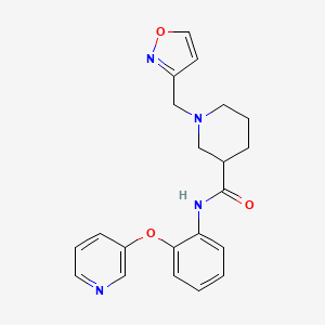 molecular formula C21H22N4O3 B6082153 1-(3-isoxazolylmethyl)-N-[2-(3-pyridinyloxy)phenyl]-3-piperidinecarboxamide 