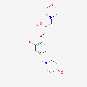 molecular formula C21H34N2O5 B6082171 1-{2-methoxy-4-[(4-methoxy-1-piperidinyl)methyl]phenoxy}-3-(4-morpholinyl)-2-propanol 