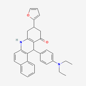 molecular formula C31H30N2O2 B6082190 12-[4-(diethylamino)phenyl]-9-(2-furyl)-8,9,10,12-tetrahydrobenzo[a]acridin-11(7H)-one 