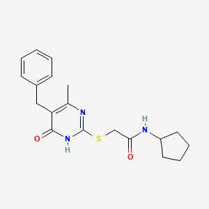 molecular formula C19H23N3O2S B6082197 2-[(5-benzyl-4-methyl-6-oxo-1,6-dihydro-2-pyrimidinyl)thio]-N-cyclopentylacetamide 