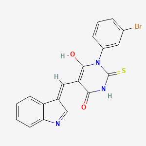 1-(3-bromophenyl)-5-(1H-indol-3-ylmethylene)-2-thioxodihydro-4,6(1H,5H)-pyrimidinedione