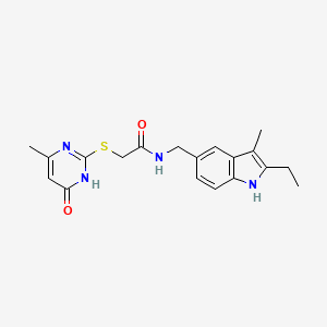 molecular formula C19H22N4O2S B6082220 N-[(2-ethyl-3-methyl-1H-indol-5-yl)methyl]-2-[(4-methyl-6-oxo-1,6-dihydropyrimidin-2-yl)thio]acetamide 