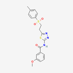 molecular formula C19H19N3O4S2 B6082231 3-methoxy-N-(5-{2-[(4-methylphenyl)sulfonyl]ethyl}-1,3,4-thiadiazol-2-yl)benzamide 