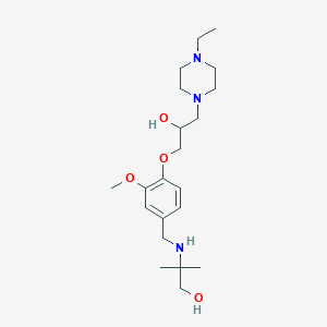 molecular formula C21H37N3O4 B6082268 2-({4-[3-(4-ethyl-1-piperazinyl)-2-hydroxypropoxy]-3-methoxybenzyl}amino)-2-methyl-1-propanol 