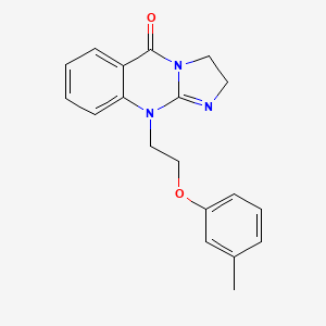 molecular formula C19H19N3O2 B6082273 10-[2-(3-methylphenoxy)ethyl]-2,10-dihydroimidazo[2,1-b]quinazolin-5(3H)-one 