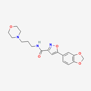 molecular formula C18H21N3O5 B6082287 5-(1,3-benzodioxol-5-yl)-N-[3-(4-morpholinyl)propyl]-3-isoxazolecarboxamide 