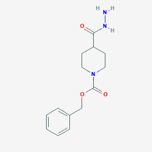 molecular formula C14H19N3O3 B060823 4-Hydrazinocarbonyl-piperidine-1-carboxylic acid benzyl ester CAS No. 161609-80-9