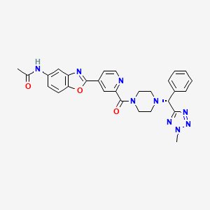 N-[2-(2-{4-[(R)-(2-methyl-2H-tetrazol-5-yl)(phenyl)methyl]piperazine-1-carbonyl}pyridin-4-yl)-1,3-benzoxazol-5-yl]acetamide