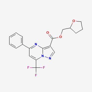 molecular formula C19H16F3N3O3 B6082316 tetrahydro-2-furanylmethyl 5-phenyl-7-(trifluoromethyl)pyrazolo[1,5-a]pyrimidine-3-carboxylate 
