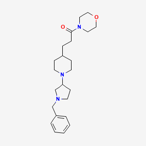 molecular formula C23H35N3O2 B6082326 4-{3-[1-(1-benzyl-3-pyrrolidinyl)-4-piperidinyl]propanoyl}morpholine 